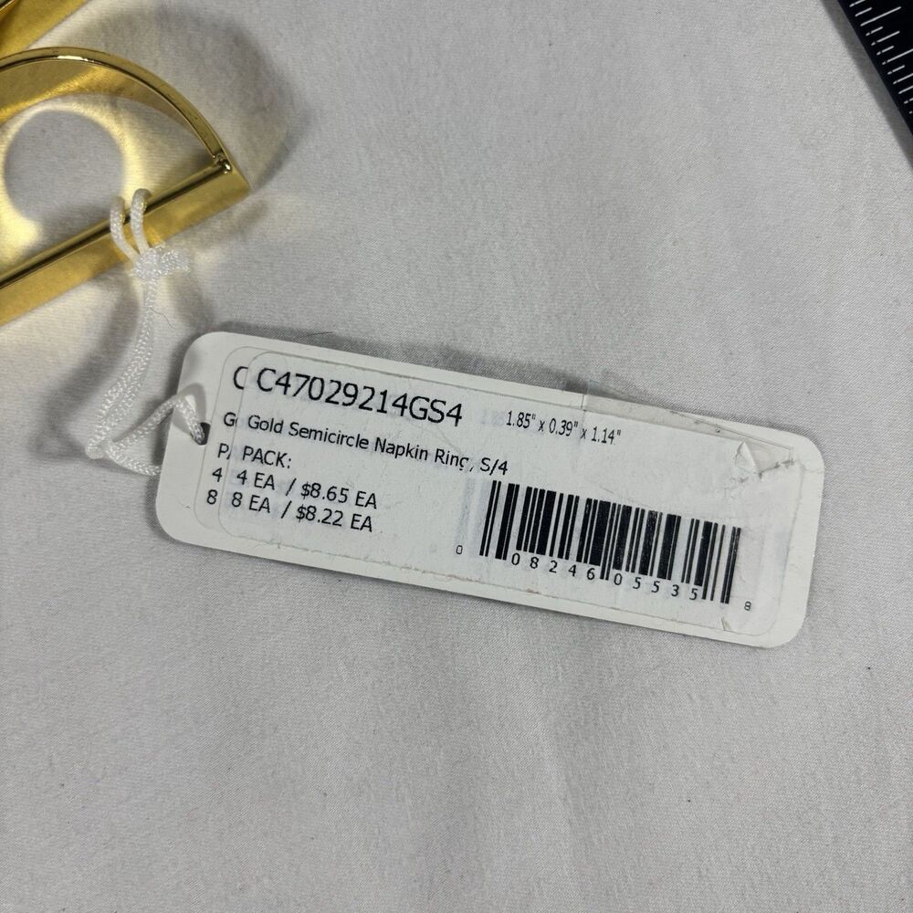 C&F Home Gold Semicircle Napkin Rings Set of 4 - Picture 3 of 4